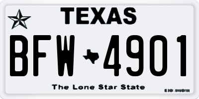 TX license plate BFW4901