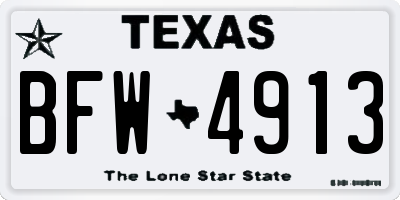 TX license plate BFW4913
