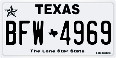 TX license plate BFW4969