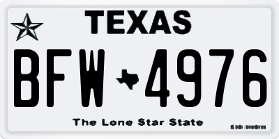 TX license plate BFW4976