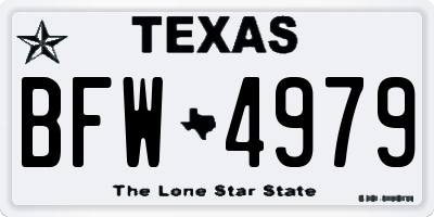 TX license plate BFW4979