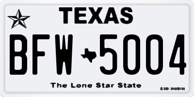 TX license plate BFW5004