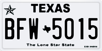 TX license plate BFW5015