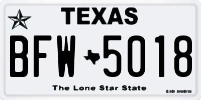 TX license plate BFW5018