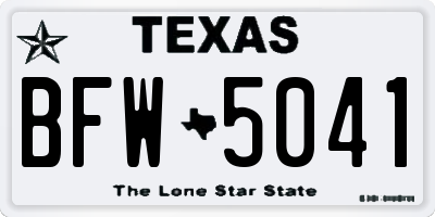 TX license plate BFW5041