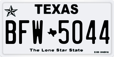 TX license plate BFW5044