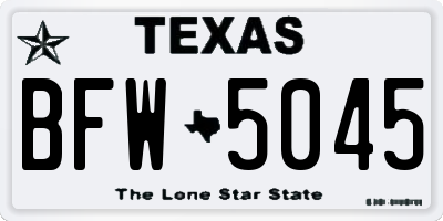 TX license plate BFW5045
