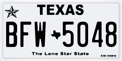 TX license plate BFW5048