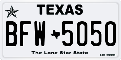TX license plate BFW5050