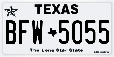 TX license plate BFW5055