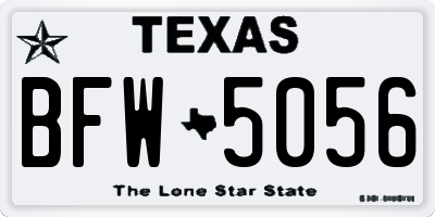 TX license plate BFW5056