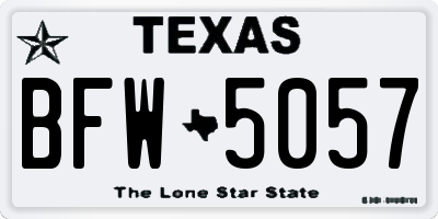 TX license plate BFW5057