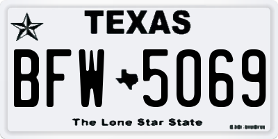 TX license plate BFW5069