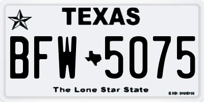 TX license plate BFW5075