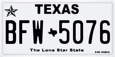 TX license plate BFW5076