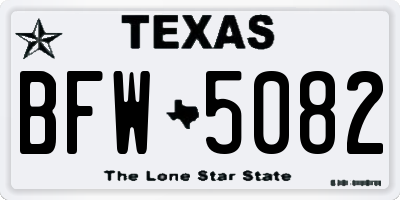 TX license plate BFW5082