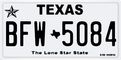 TX license plate BFW5084