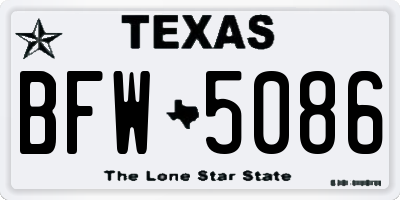 TX license plate BFW5086