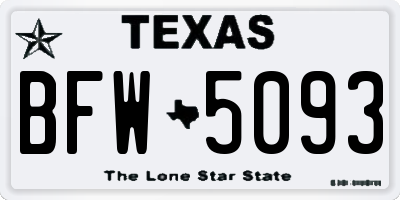 TX license plate BFW5093