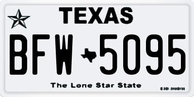 TX license plate BFW5095
