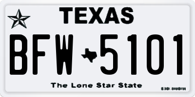 TX license plate BFW5101