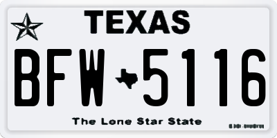 TX license plate BFW5116