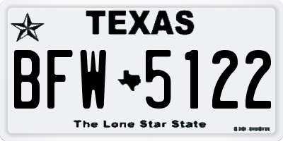 TX license plate BFW5122