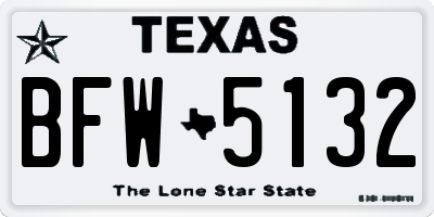 TX license plate BFW5132