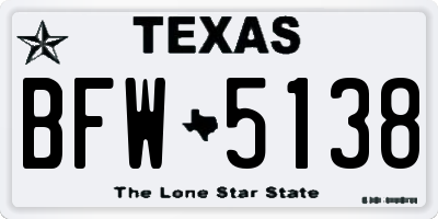 TX license plate BFW5138