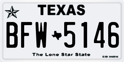 TX license plate BFW5146