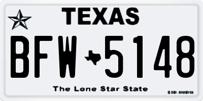 TX license plate BFW5148