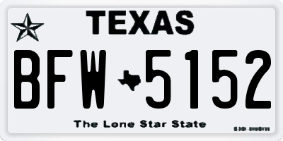 TX license plate BFW5152