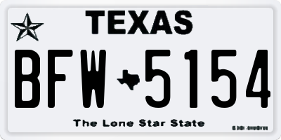 TX license plate BFW5154