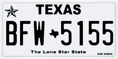 TX license plate BFW5155