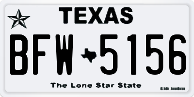 TX license plate BFW5156