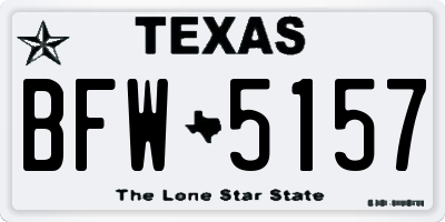 TX license plate BFW5157
