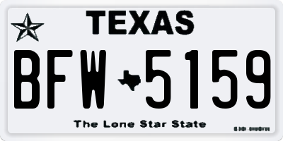 TX license plate BFW5159