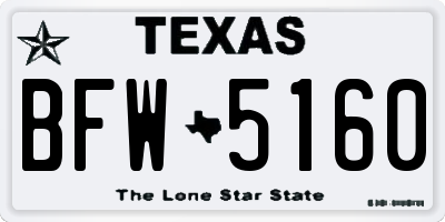 TX license plate BFW5160