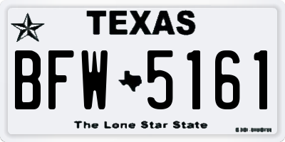 TX license plate BFW5161