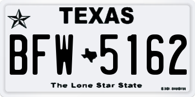 TX license plate BFW5162