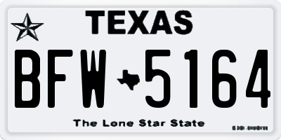 TX license plate BFW5164