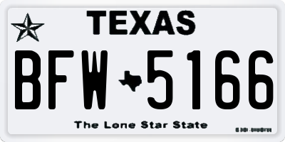 TX license plate BFW5166