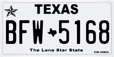 TX license plate BFW5168