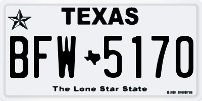 TX license plate BFW5170