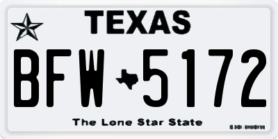 TX license plate BFW5172