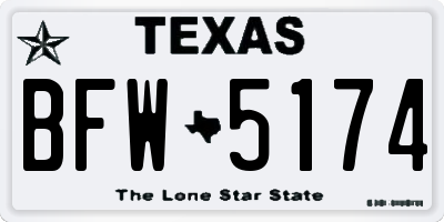 TX license plate BFW5174