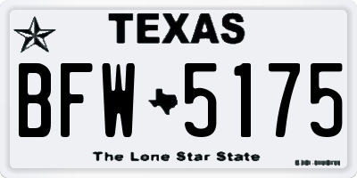 TX license plate BFW5175
