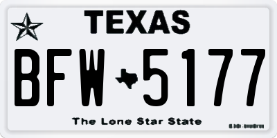 TX license plate BFW5177