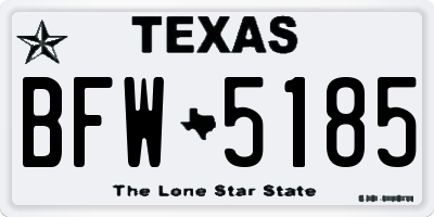 TX license plate BFW5185