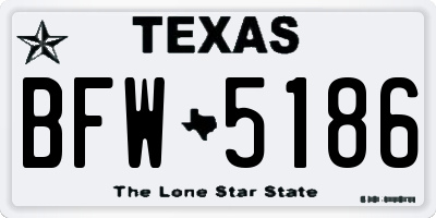 TX license plate BFW5186